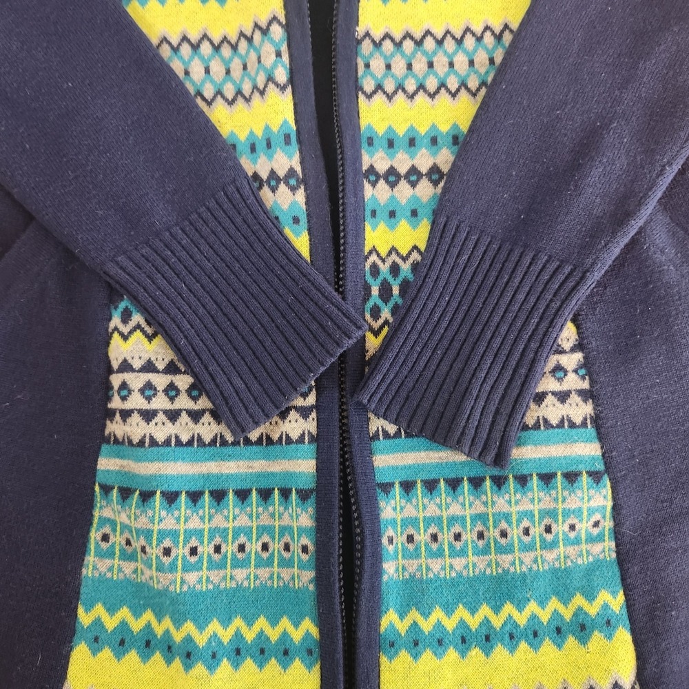 Title Nine Full Zip Midline Hoodie Cardigan Women's XS Merino Wool Blend Aztec - Picture 9 of 13
